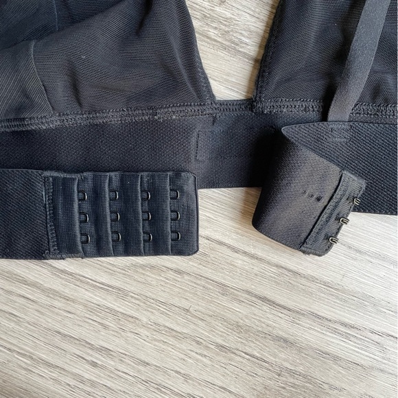 SKIMS Plunge Bralette Ribbed Cotton In Soot/Black Hook-And-Eye Back Close SZ XL - Picture 6 of 16